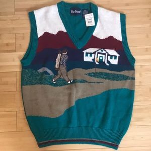 Vintage Par Four Golf Knit Vest Large